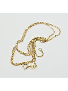Unique 14K Karat Solid Yellow Gold Designer Singapore Link Chain  - 18" Length